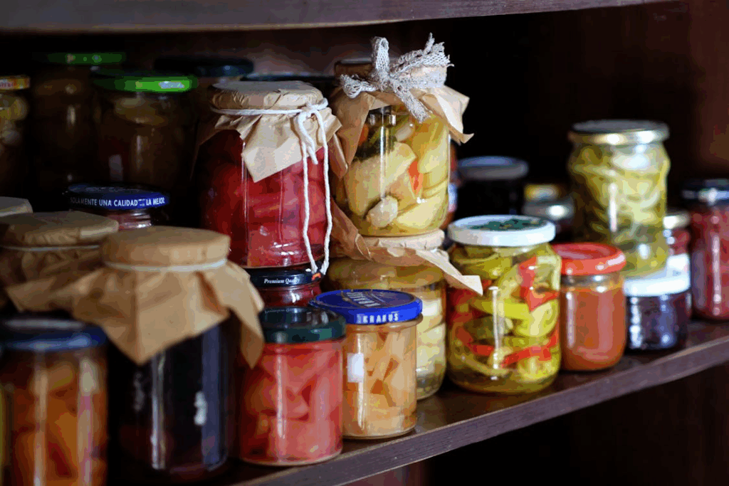 Everyday items to reuse at home like glass jars repurposed for food storage and pantry organization.